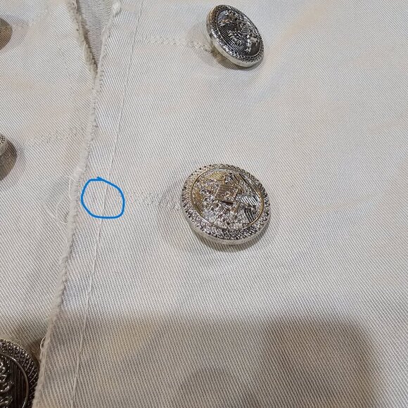 Women's The Porter Collective Open Front Jacket‎ Raw Edges Beige Size M READ - Picture 7 of 10